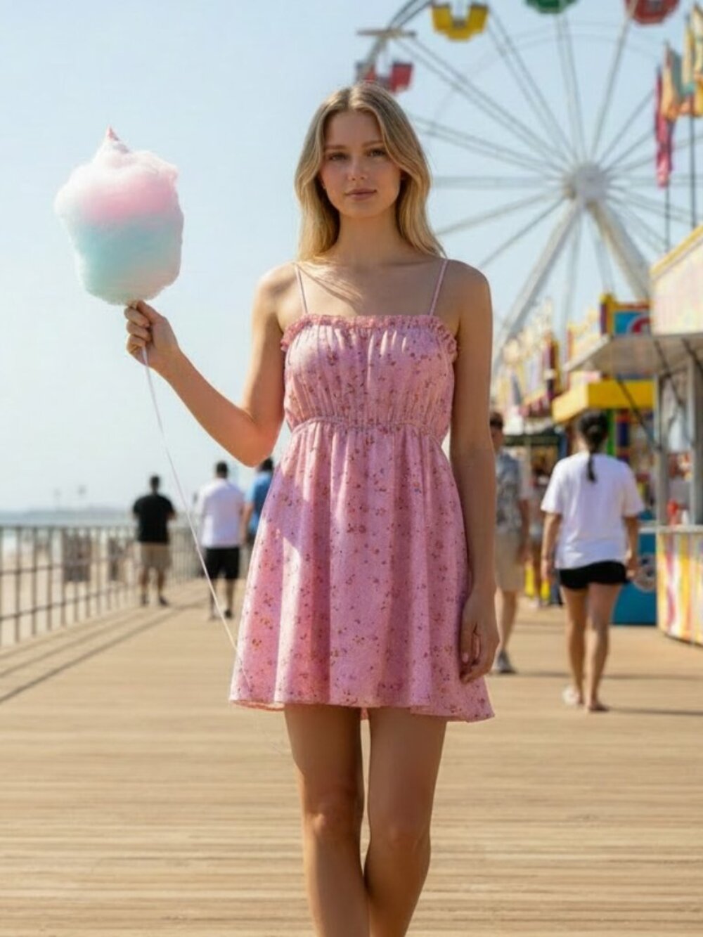 Sunday Best Pink Floral Mini Dress XS Coquette Fairycore Cottagecore Dress